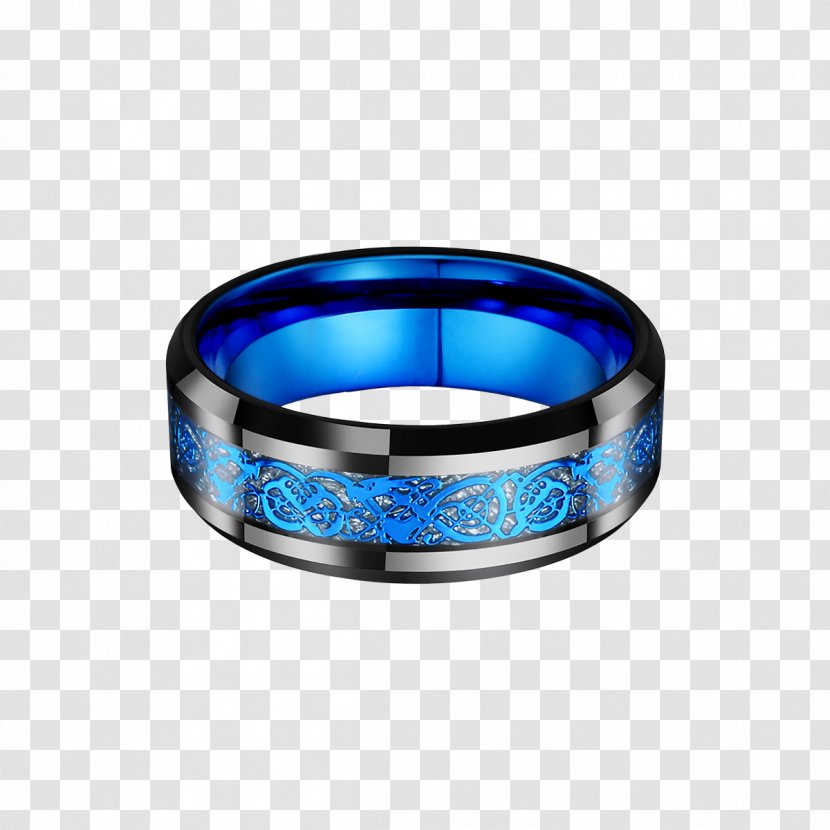 Wedding Ring Inlay Blue Silver Transparent PNG