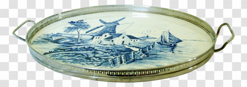 Delftware Tray Verdiplein Silver Porcelain - Serving Transparent PNG
