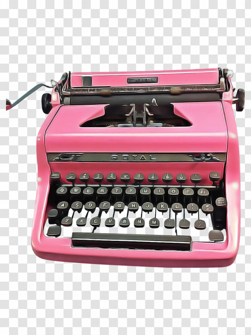 Typewriter Office Equipment Pink Office Supplies Space Bar Transparent PNG