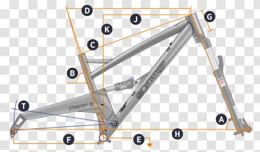 Orange Mountain Bikes Geometry Bicycle Enduro - Material - Floating Transparent PNG