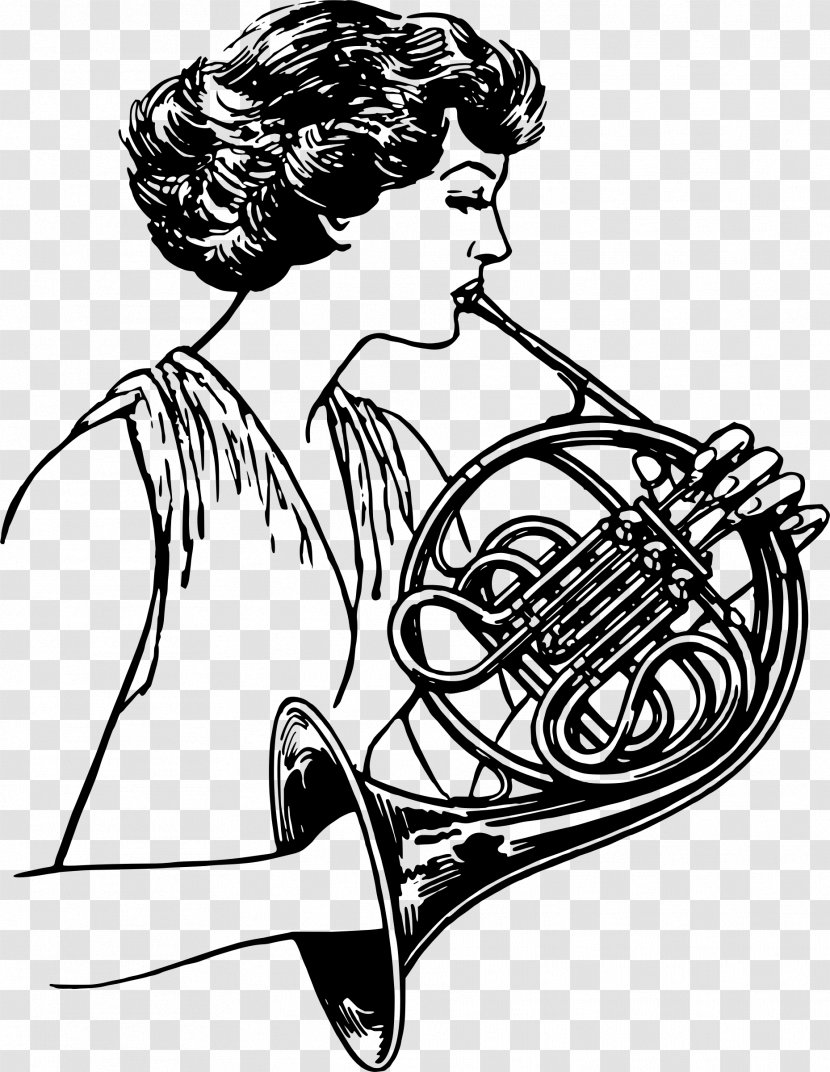 French Horns Musical Instruments Clip Art - Watercolor Transparent PNG