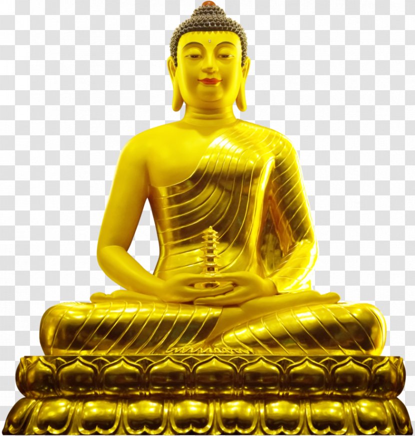 Golden Buddha Seated From Gandhara Buddhism Buddhahood Paritta - Sitting - Kuan Yin Transparent PNG