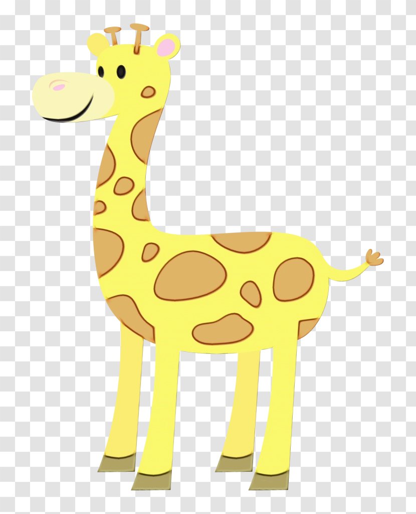 Giraffe Giraffidae Yellow Cartoon Clip Art - Wildlife Fawn Transparent PNG