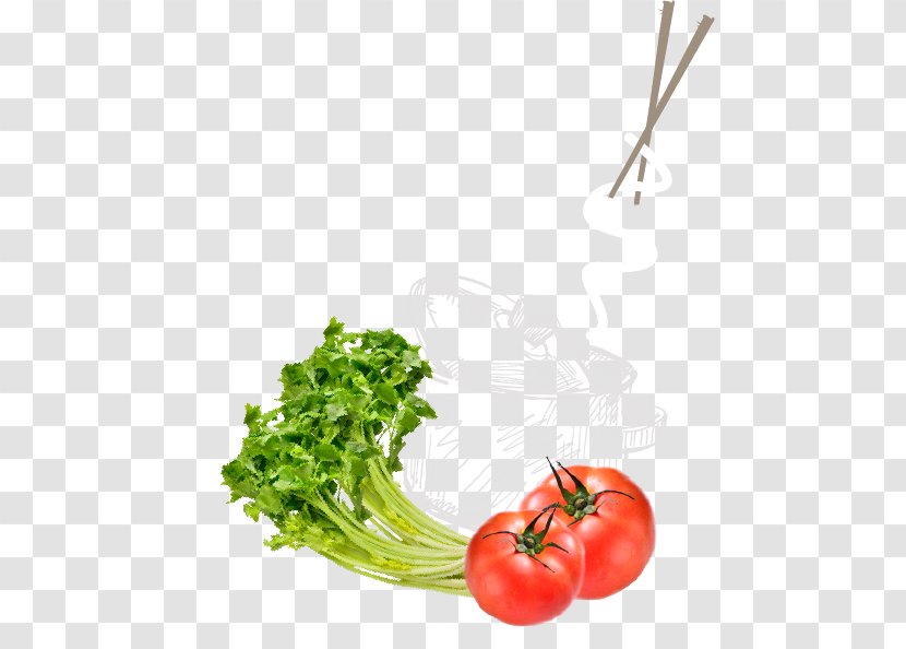 Tomato Vegetarian Cuisine Food Leaf Vegetable Garnish - Beef Noodles Transparent PNG