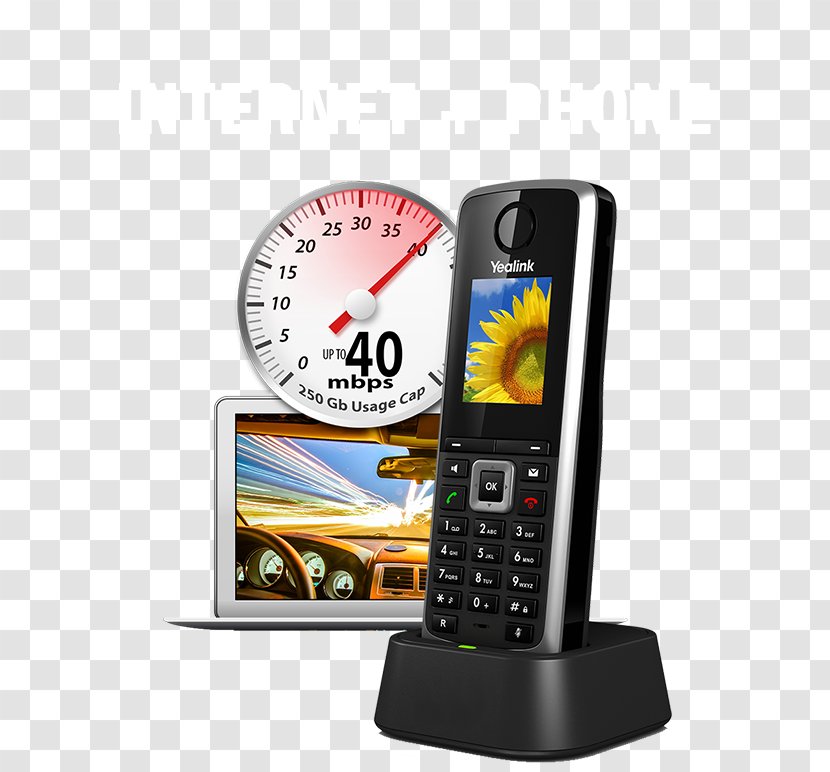 Feature Phone Mobile Phones VoIP Telephone Digital Enhanced Cordless Telecommunications - Gadget - High Speed Internet Transparent PNG