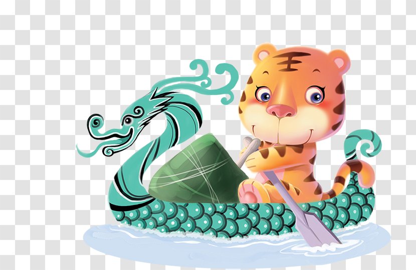 Zongzi Dragon Boat Festival Bateau-dragon U7aefu5348 - Mythical Creature - Cartoon Tiger Transparent PNG