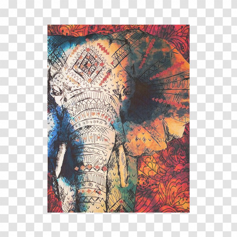 Painting Elephantidae Indian Art Canvas - Elephant Transparent PNG