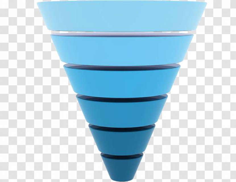 Sales Process Clip Art Funnel Image - Cobalt Blue - Marketing Transparent PNG