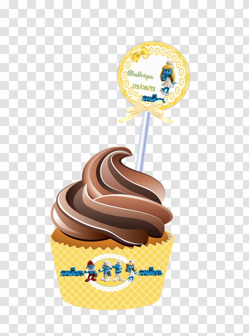 Cupcake Chocolate Ice Cream Truffle Cake - Os Smurfs Transparent PNG