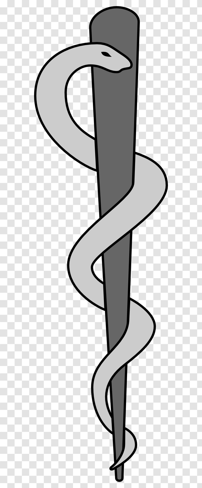Rod Of Asclepius Wikipedia Wikimedia Commons - Black And White - Z Transparent PNG