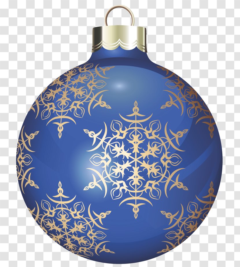 Transparent Blue And Gold Christmas Ball Clipart - Decoration Transparent PNG