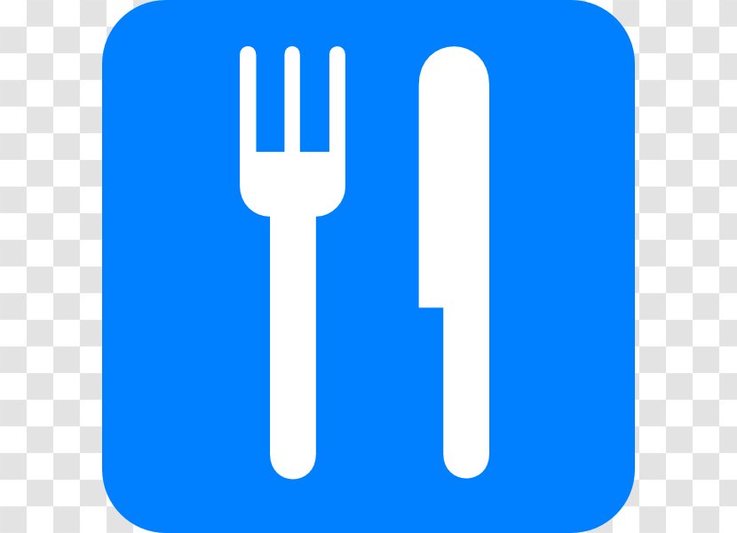 Fast Food Clip Art - Blue - Fork And Knife Transparent PNG