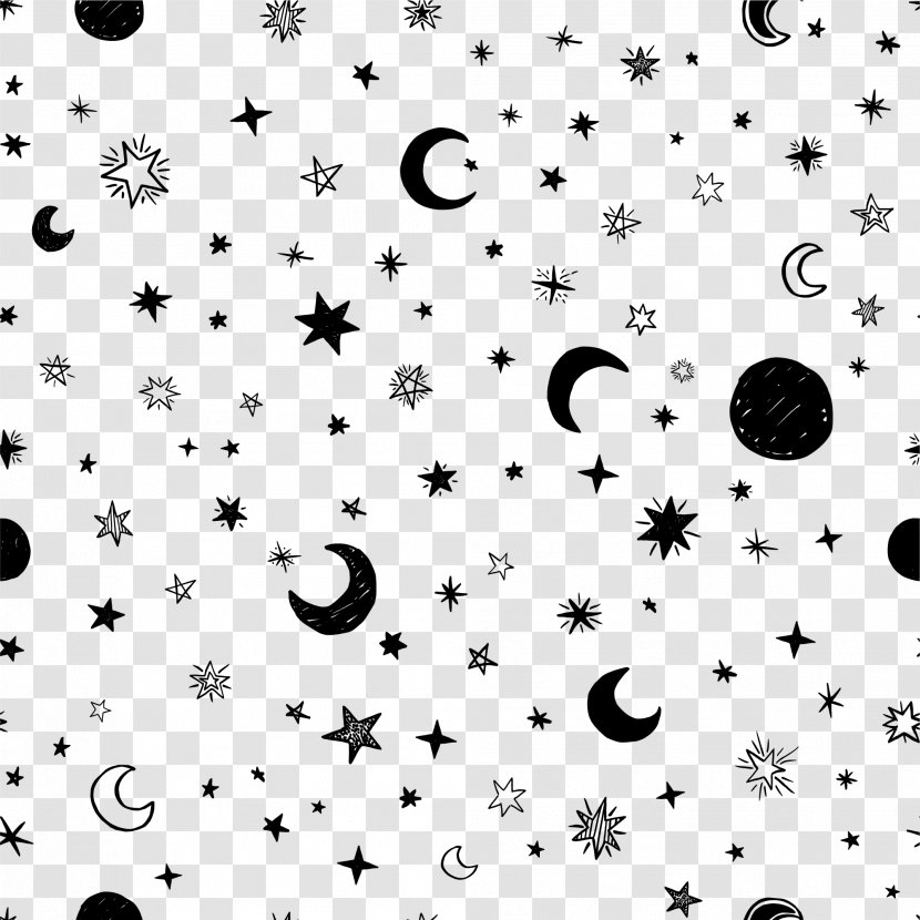 Hand-painted Stars - Black And White - Number Transparent PNG
