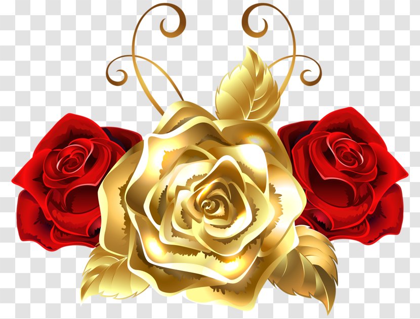 Gold Yellow Clip Art - Flower Bouquet - Creative Rose Transparent PNG
