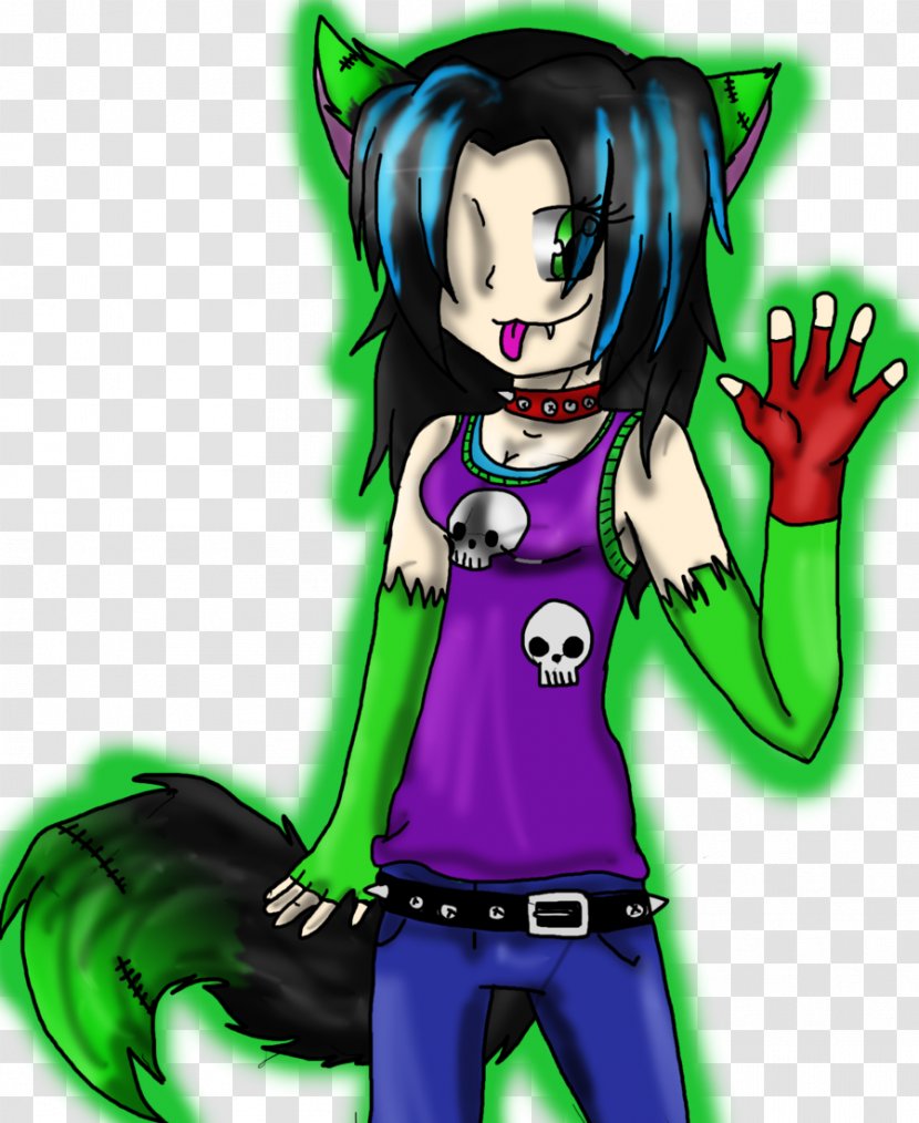 Joker Illustration Cartoon Green Black Hair - Frame Transparent PNG