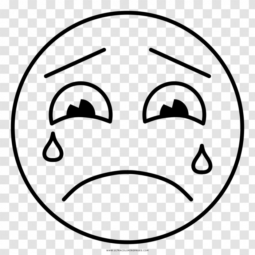 Sadness Smiley Drawing Crying Emotion - Black And White - Natal Transparent PNG