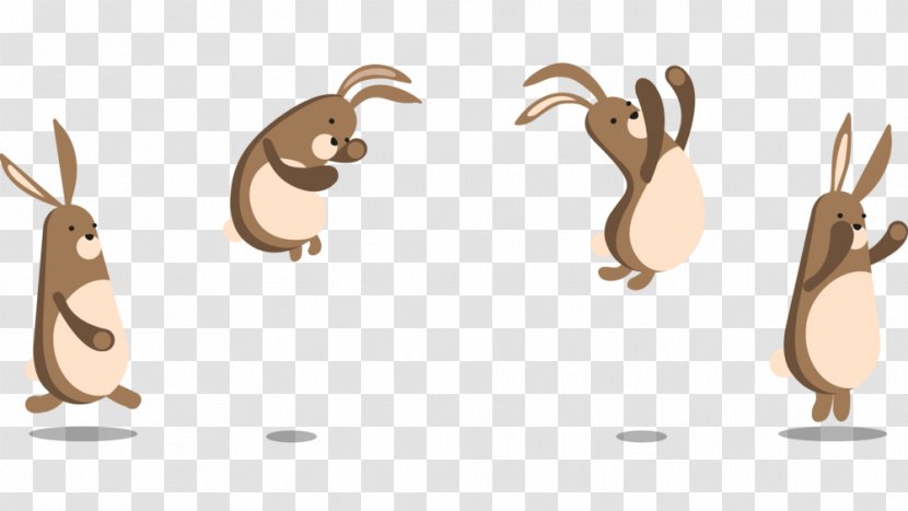 Rabbit Cartoon Bunny Hopping Illustration Image - Easter - Hop Transparent PNG