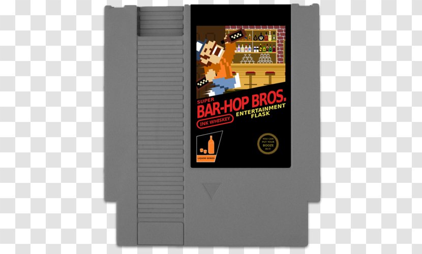 Mario Bros. Nintendo Entertainment System Hip Flask ROM Cartridge Paper Mario: Sticker Star - Multimedia - Bros Transparent PNG