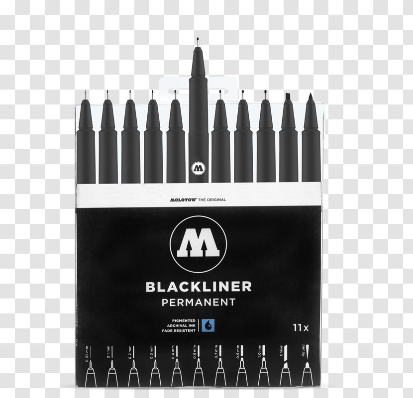 MOLOTOW 1 Set Marker Pen Molotow Blackliner Pens Ink - Brush - Bomber Jacket Sketch Transparent PNG