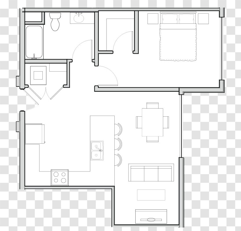 Floor Plan House Bed Apartment Living Room - Copy The Transparent PNG