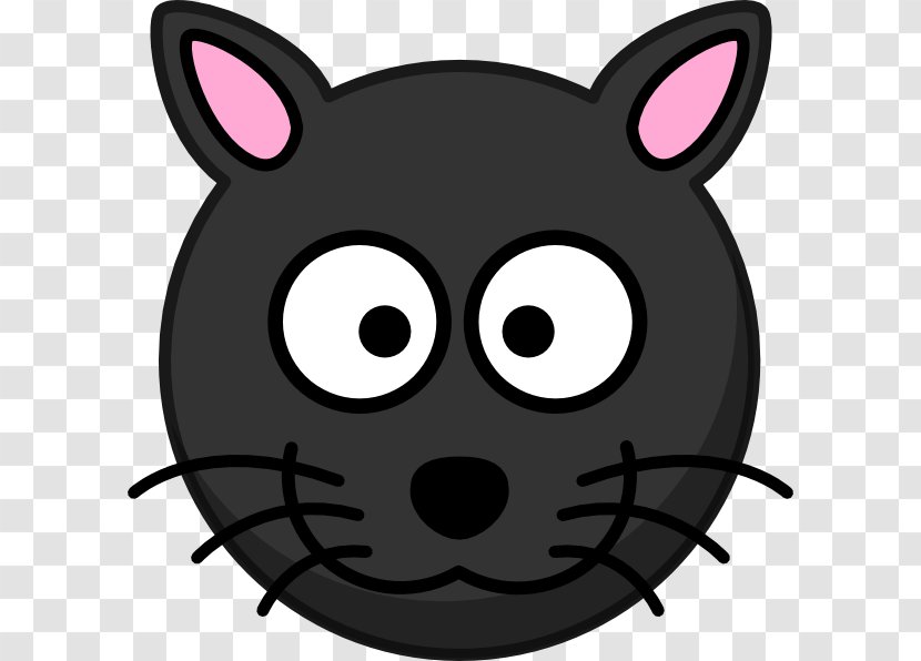 Cat Kitten Cartoon Clip Art - Black - Head Cliparts Transparent PNG