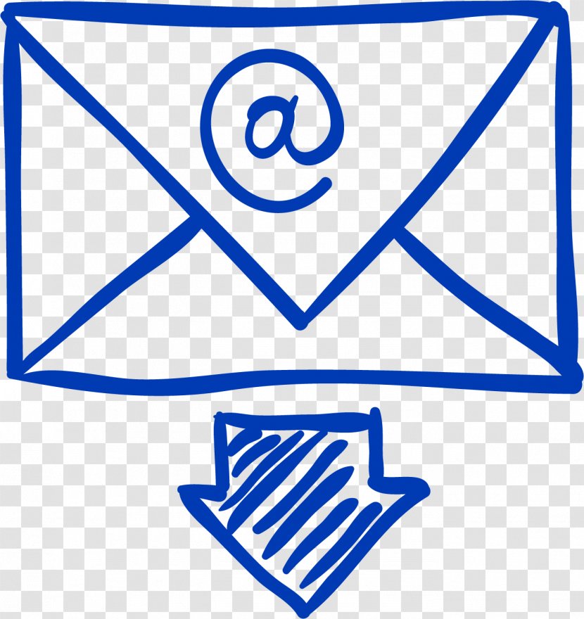 Iconfinder Icon - Sign - Blue Hand Painted Envelope Mail Transparent PNG