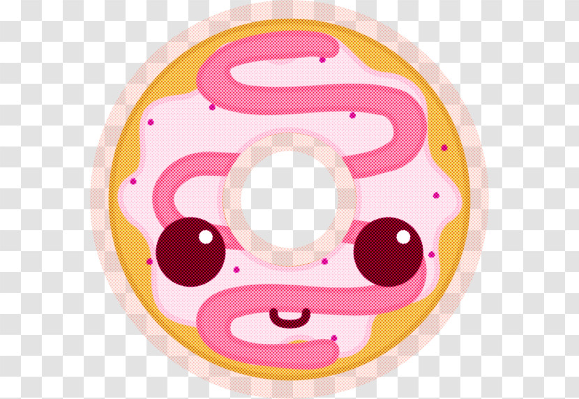Pink Circle Sticker Smile Transparent PNG