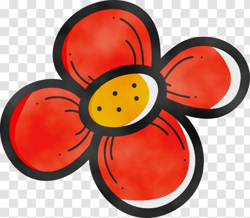 Red Coquelicot Button Transparent PNG