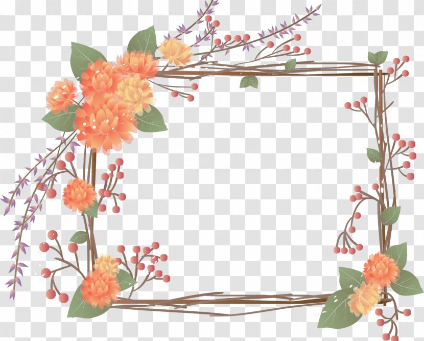 Paper Flower Pattern - Floral Design - Frame Transparent PNG