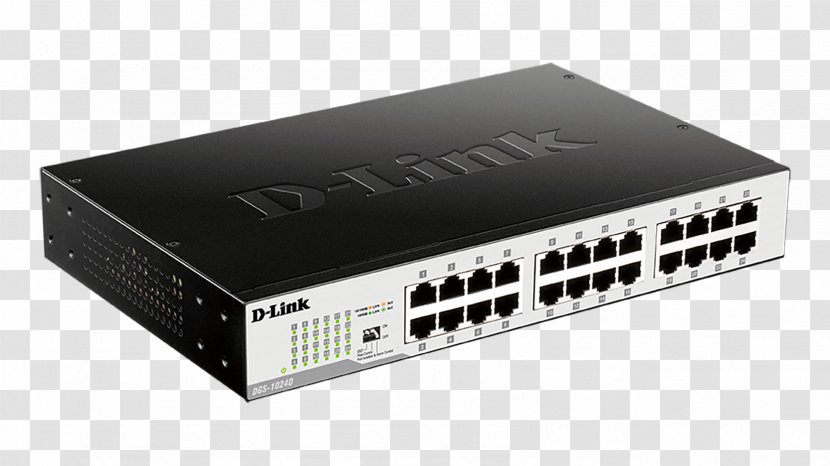 Gigabit Ethernet D-Link Network Switch Energy-Efficient - Computer Component - Twenty-four Integrity Transparent PNG