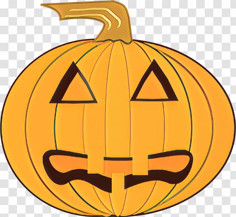 Pumpkin Halloween Drawing - Yellow - Symbol Squash Transparent PNG