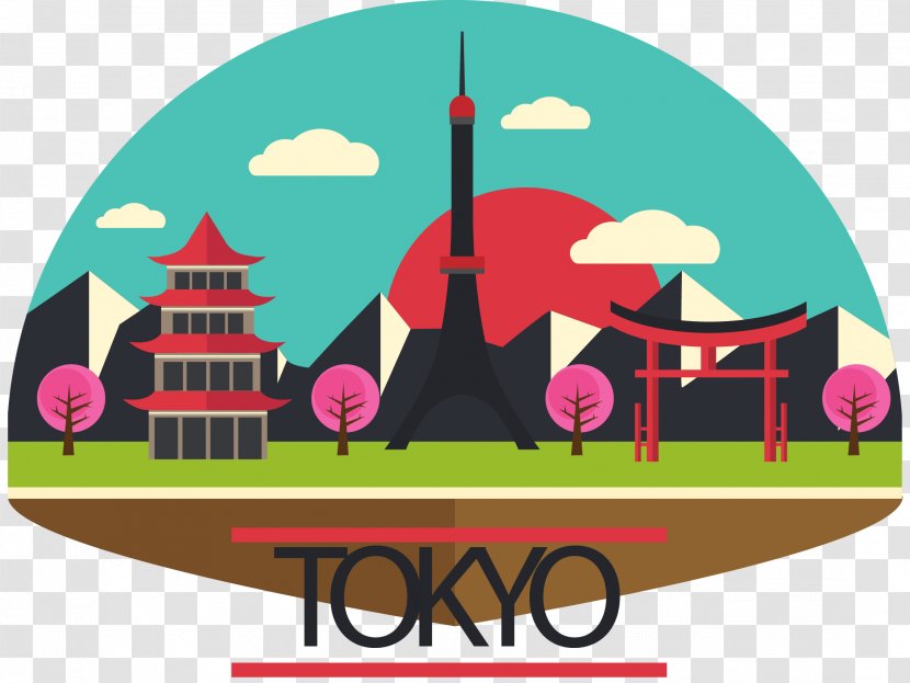 Tokyo Euclidean Vector - Landscape - Painted Transparent PNG