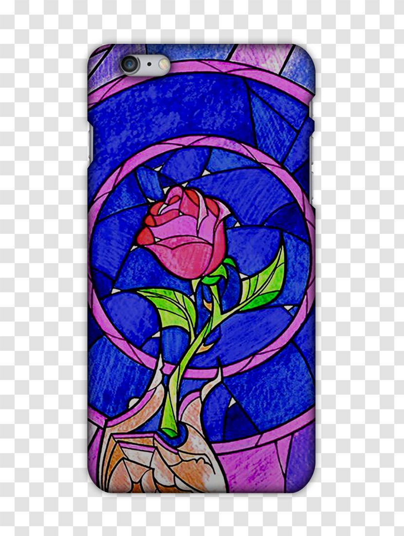 Window Beast Stained Glass Belle - Electric Blue - Beauty And Beast7777777 Transparent PNG