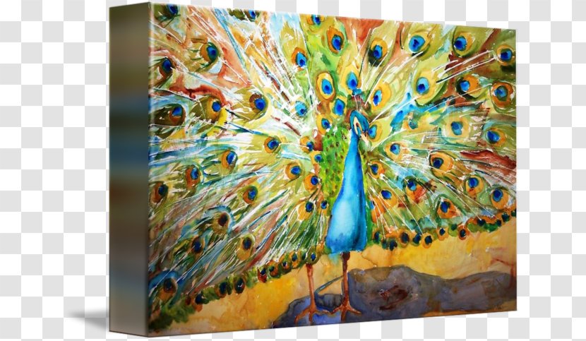 Feather Throw Pillows Pavo Canvas - Art - Watercolor Birds Transparent PNG