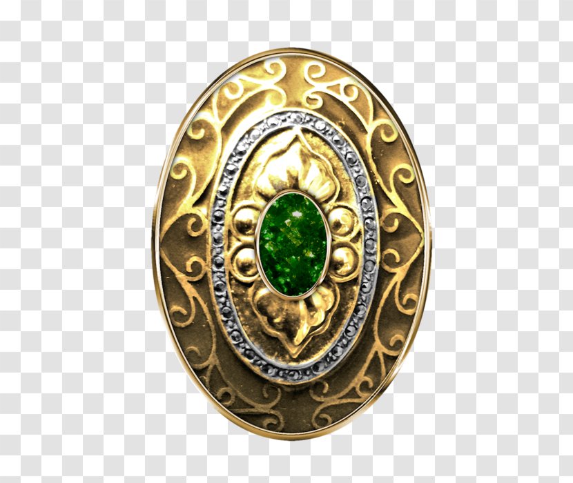 Emerald 01504 Locket Brooch Gold - Ring Transparent PNG