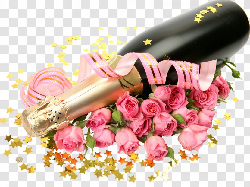 Champagne Cocktail Rosé Sparkling Wine Vegetarian Cuisine - Rose Transparent PNG