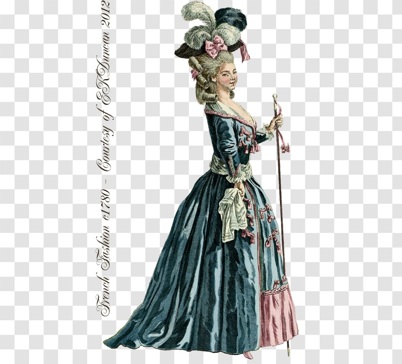 18th Century Baroque Rococo France Fashion Plate - Clothing Transparent PNG