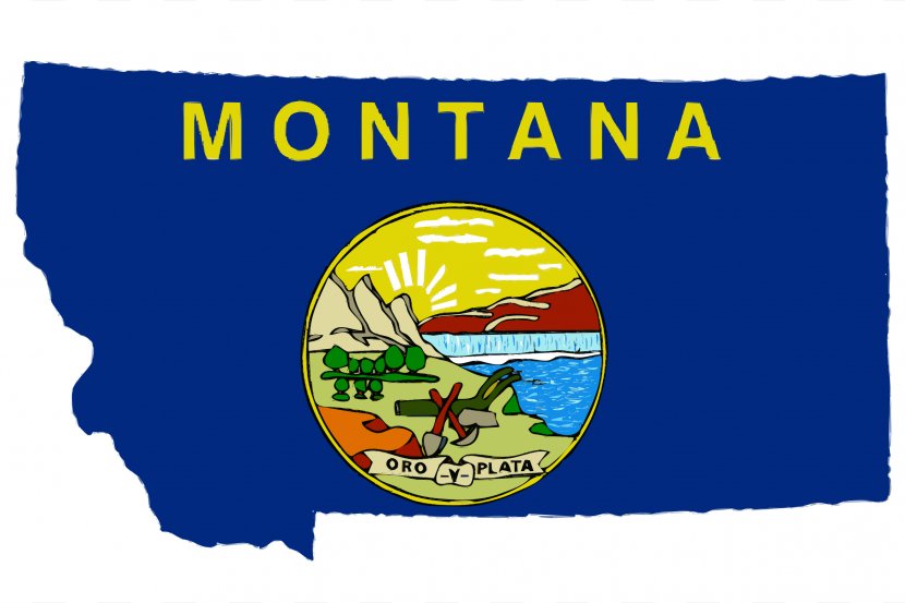 Flag Of Montana The United States Nevada - Nebraska - Map Cliparts Transparent PNG
