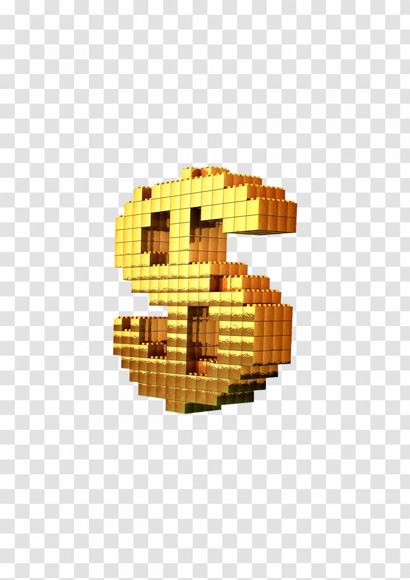 Gold Coin Dollar Sign - Currency - 3D Transparent PNG