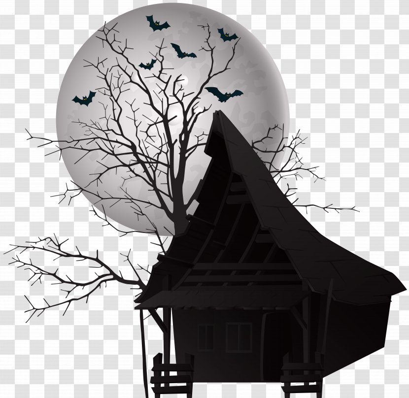 Halloween Clip Art - Haunted House - Scary Image Transparent PNG