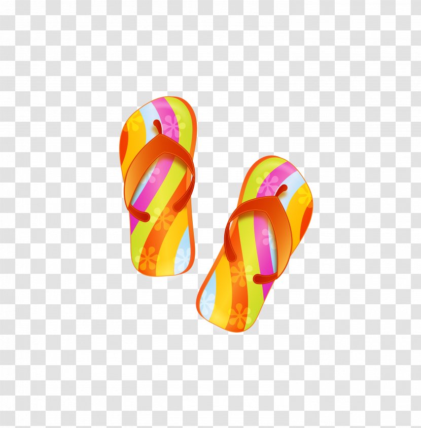 Slipper Beach Sandal Flip-flops - Outdoor Shoe - Vector Hand-drawn Cartoon Sandals Transparent PNG