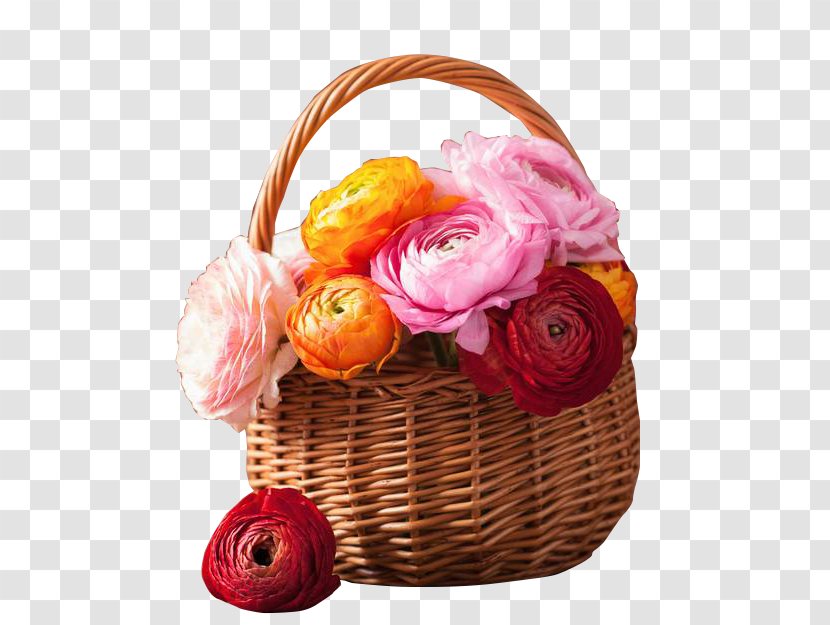 Flower Bouquet Basket Wreath - The Color In Peony Transparent PNG