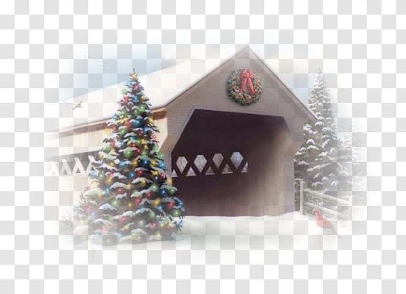 Ponn Humpback Covered Bridge Christmas Ornament Tree - Winter - Hello Transparent PNG