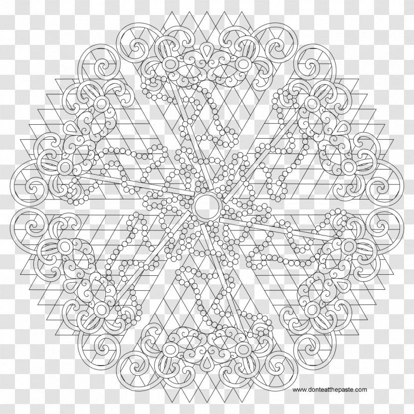 Line Art Coloring Book Mandala Celtic Cross - Symmetry - Saturday Transparent PNG