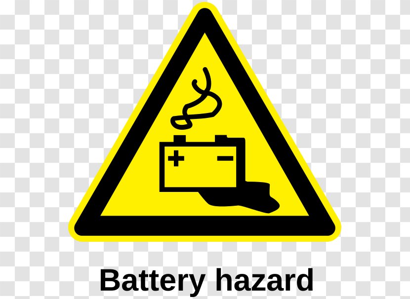 Battery Charger Warning Sign Hazard Symbol ISO 7010 - Alkaline Transparent PNG
