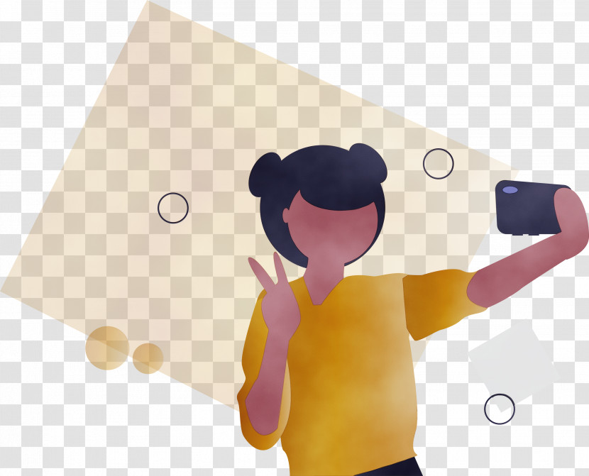 Cartoon Yellow Finger Gesture Transparent PNG