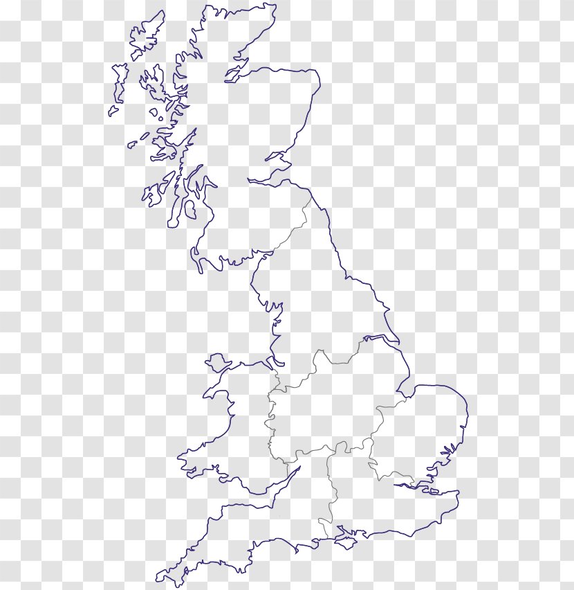 England Blank Map British Isles Geography - United Kingdom Transparent PNG