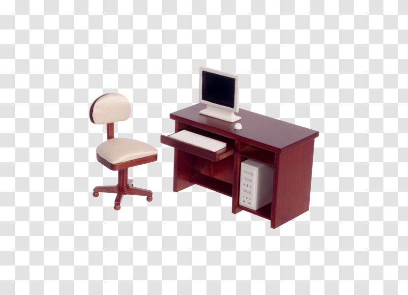 Computer Desk Table Dollhouse Furniture - Drawer Transparent PNG