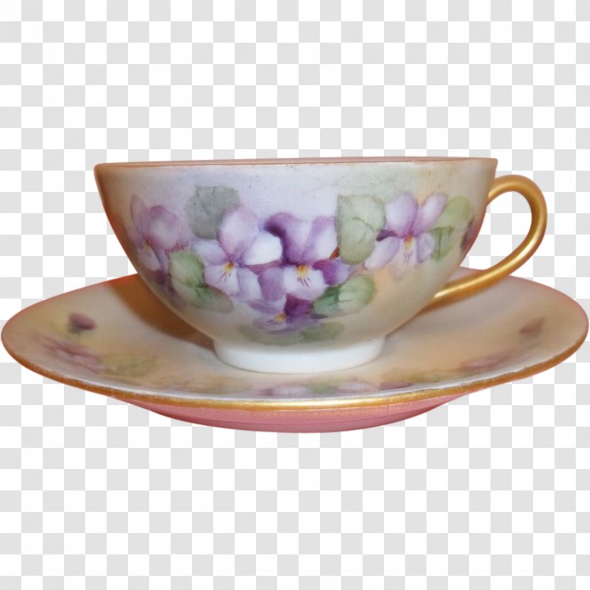 Tableware Saucer Coffee Cup Ceramic Porcelain - Hand Painted Teacup Transparent PNG