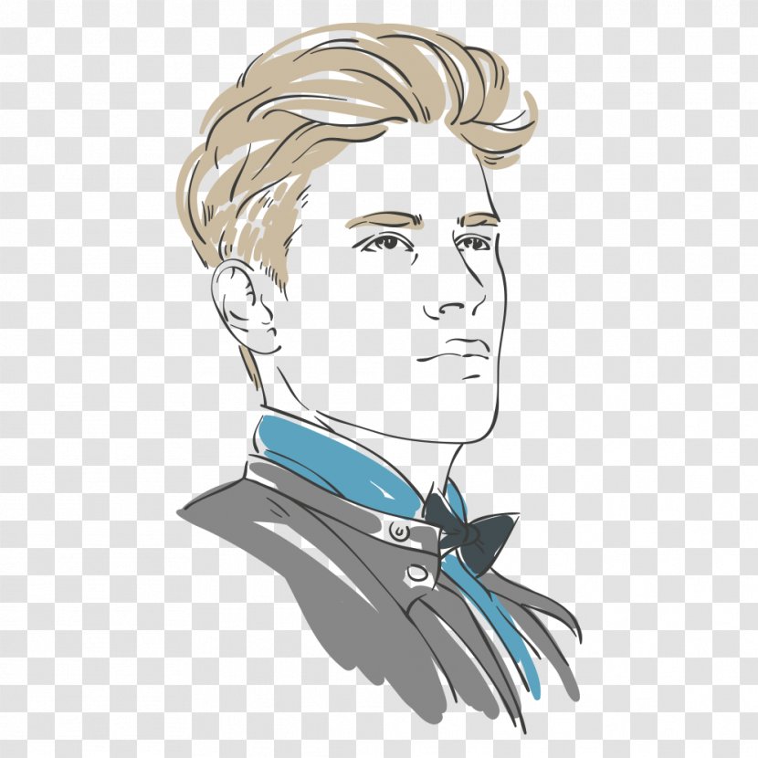 Euclidean Vector Hairstyle - Hand-painted Man Transparent PNG